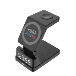 Беспроводное зарядное устройство с часами FlashCharge 15W для вашего логотипа